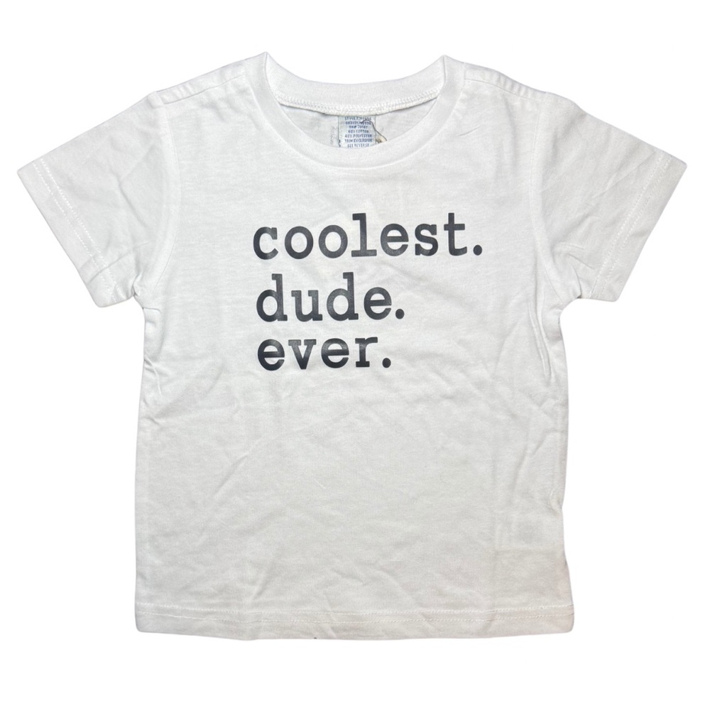 Rock Candy White Coolest Dude Ever t-shirt boys size 2T NWOT